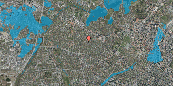 Oversvømmelsesrisiko fra vandløb på Tølløsevej 64, 2700 Brønshøj