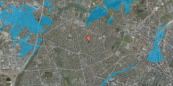 Oversvømmelsesrisiko fra vandløb på Tølløsevej 66, 2700 Brønshøj