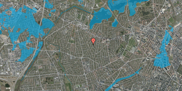 Oversvømmelsesrisiko fra vandløb på Tølløsevej 67, 2700 Brønshøj