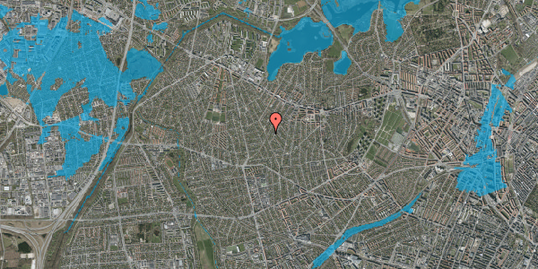 Oversvømmelsesrisiko fra vandløb på Tølløsevej 77, 2700 Brønshøj