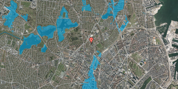 Oversvømmelsesrisiko fra vandløb på Tårnblæservej 5, 4. th, 2400 København NV