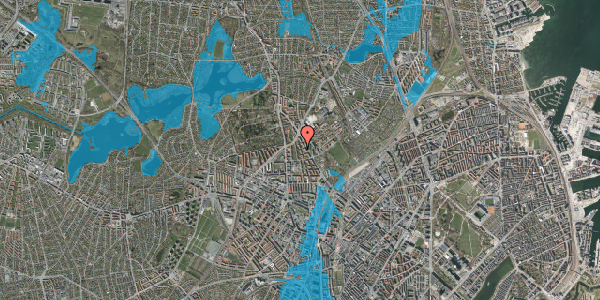 Oversvømmelsesrisiko fra vandløb på Tårnblæservej 7, 2. th, 2400 København NV