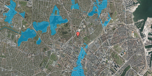 Oversvømmelsesrisiko fra vandløb på Tårnblæservej 11, 1. th, 2400 København NV