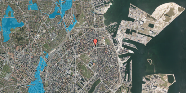 Oversvømmelsesrisiko fra vandløb på Tåsingegade 19, 3. 301, 2100 København Ø