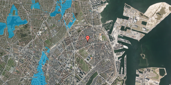 Oversvømmelsesrisiko fra vandløb på Tåsingegade 33, st. tv, 2100 København Ø