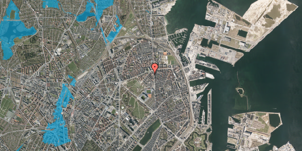 Oversvømmelsesrisiko fra vandløb på Urbansgade 5, 3. th, 2100 København Ø