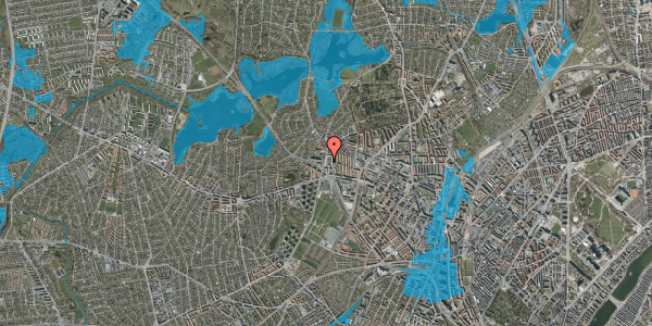 Oversvømmelsesrisiko fra vandløb på Utterslevgård 1, st. 1, 2400 København NV