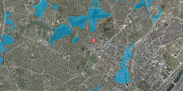 Oversvømmelsesrisiko fra vandløb på Utterslevvej 13A, 3. tv, 2400 København NV
