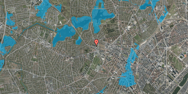 Oversvømmelsesrisiko fra vandløb på Utterslevvej 13E, st. tv, 2400 København NV