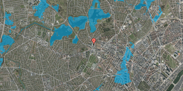 Oversvømmelsesrisiko fra vandløb på Utterslevvej 15A, st. 4, 2400 København NV