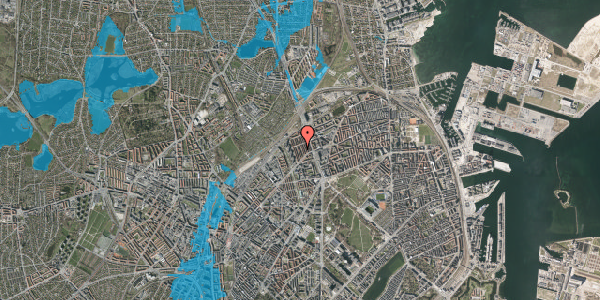 Oversvømmelsesrisiko fra vandløb på Valdemar Holmers Gade 25, 2100 København Ø