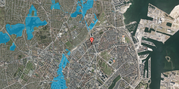 Oversvømmelsesrisiko fra vandløb på Valdemar Holmers Gade 27, 1. , 2100 København Ø