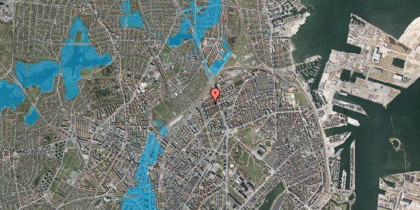 Oversvømmelsesrisiko fra vandløb på Valdemar Holmers Gade 47, 2100 København Ø