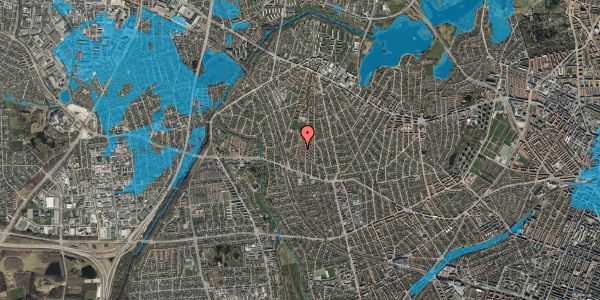 Oversvømmelsesrisiko fra vandløb på Vallekildevej 62, 2700 Brønshøj
