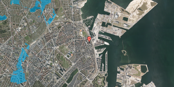 Oversvømmelsesrisiko fra vandløb på Vardegade 9, 1. tv, 2100 København Ø
