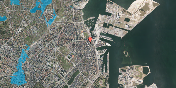 Oversvømmelsesrisiko fra vandløb på Vardegade 13, 5. th, 2100 København Ø