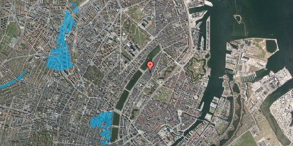 Oversvømmelsesrisiko fra vandløb på Webersgade 19, 2. th, 2100 København Ø