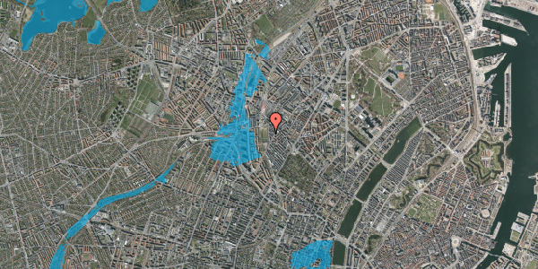 Oversvømmelsesrisiko fra vandløb på Vedbækgade 13, 1. tv, 2200 København N