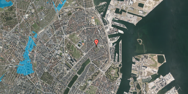 Oversvømmelsesrisiko fra vandløb på Ved Hegnet 2, 2. tv, 2100 København Ø
