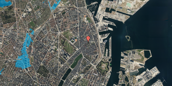 Oversvømmelsesrisiko fra vandløb på Ved Hegnet 2, 4. th, 2100 København Ø