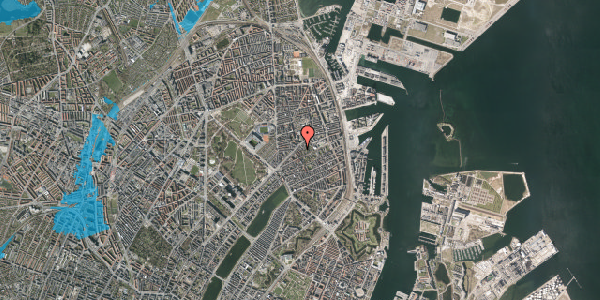 Oversvømmelsesrisiko fra vandløb på Ved Hegnet 3, 1. tv, 2100 København Ø