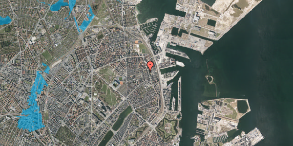 Oversvømmelsesrisiko fra vandløb på Vejlegade 12, st. th, 2100 København Ø
