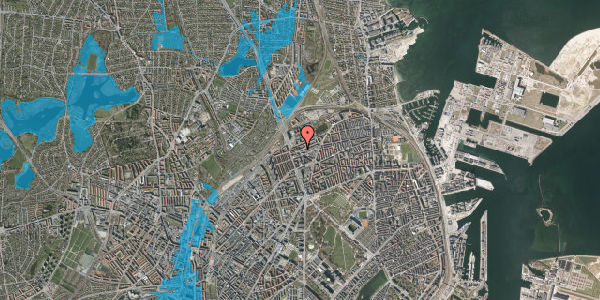 Oversvømmelsesrisiko fra vandløb på Venøgade 3, 4. tv, 2100 København Ø