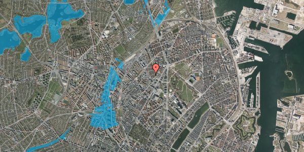 Oversvømmelsesrisiko fra vandløb på Vermundsgade 10, st. tv, 2100 København Ø