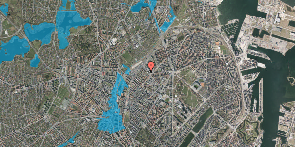 Oversvømmelsesrisiko fra vandløb på Vermundsgade 25B, st. tv, 2100 København Ø