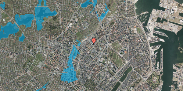 Oversvømmelsesrisiko fra vandløb på Vermundsgade 25C, st. th, 2100 København Ø