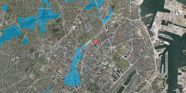 Oversvømmelsesrisiko fra vandløb på Vermundsgade 39, 1. th, 2100 København Ø
