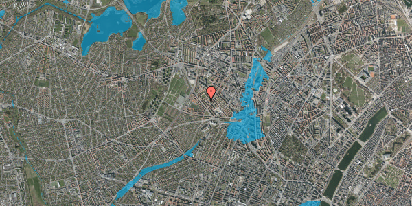 Oversvømmelsesrisiko fra vandløb på Vestergårdsvej 11, st. th, 2400 København NV