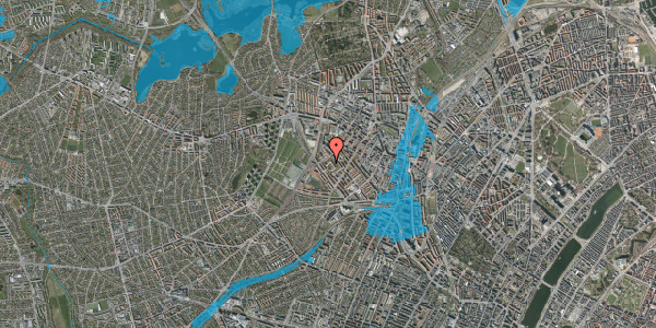 Oversvømmelsesrisiko fra vandløb på Vestergårdsvej 30A, st. tv, 2400 København NV