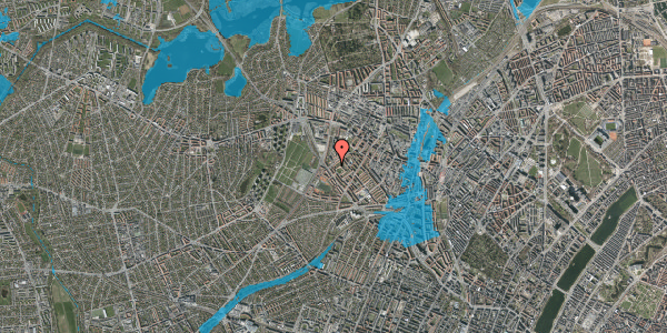 Oversvømmelsesrisiko fra vandløb på Vestergårdsvej 38, 1. mf, 2400 København NV