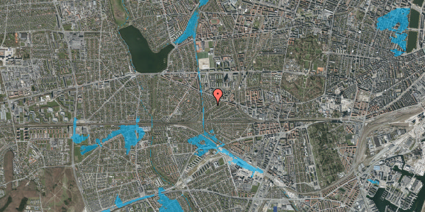 Oversvømmelsesrisiko fra vandløb på Vestre Allé 2, st. , 2500 Valby