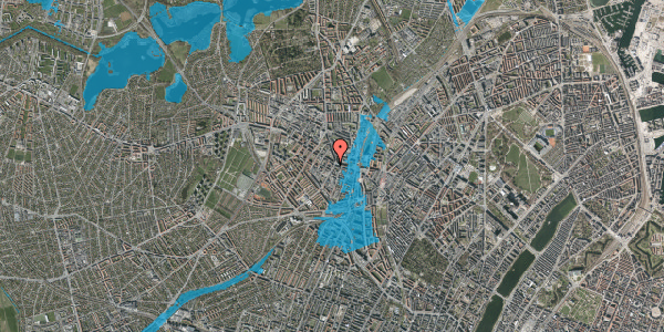 Oversvømmelsesrisiko fra vandløb på Vibevej 2, 4. th, 2400 København NV