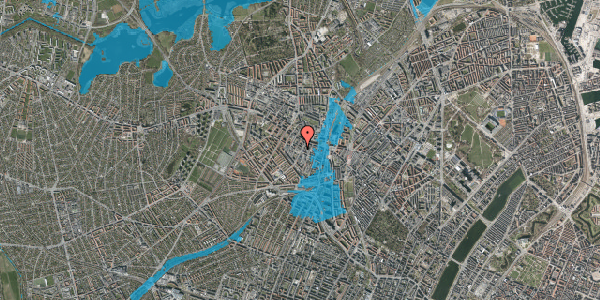 Oversvømmelsesrisiko fra vandløb på Vibevej 8, 3. 2, 2400 København NV