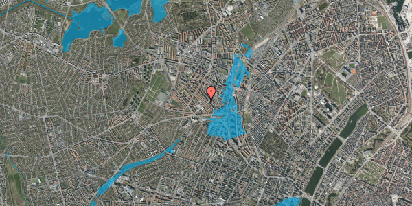 Oversvømmelsesrisiko fra vandløb på Vibevej 34, st. th, 2400 København NV
