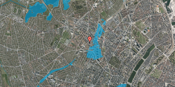 Oversvømmelsesrisiko fra vandløb på Vibevej 45, 2. th, 2400 København NV