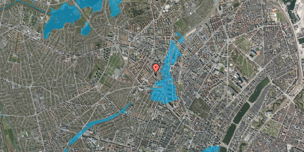 Oversvømmelsesrisiko fra vandløb på Vibevej 47, 1. tv, 2400 København NV