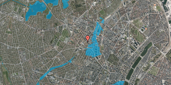 Oversvømmelsesrisiko fra vandløb på Vibevej 51, 1. th, 2400 København NV