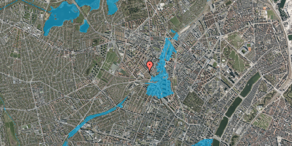 Oversvømmelsesrisiko fra vandløb på Vibevej 53, st. tv, 2400 København NV