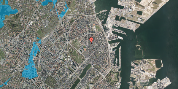 Oversvømmelsesrisiko fra vandløb på Viborggade 4, 4. tv, 2100 København Ø