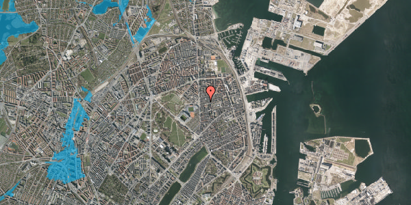 Oversvømmelsesrisiko fra vandløb på Viborggade 20, 4. tv, 2100 København Ø