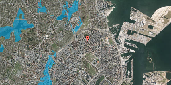 Oversvømmelsesrisiko fra vandløb på Victor Bendix Gade 12, st. th, 2100 København Ø