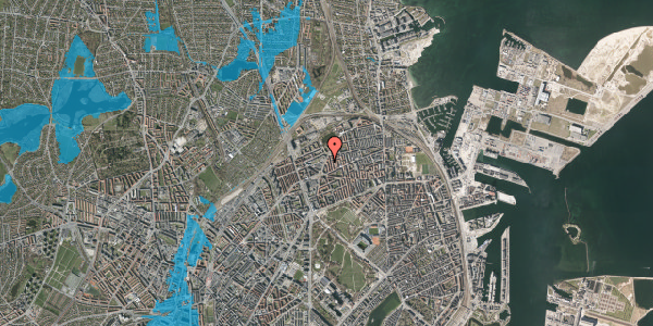 Oversvømmelsesrisiko fra vandløb på Victor Bendix Gade 16, 2. th, 2100 København Ø