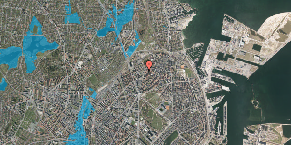 Oversvømmelsesrisiko fra vandløb på Victor Bendix Gade 18, 1. th, 2100 København Ø