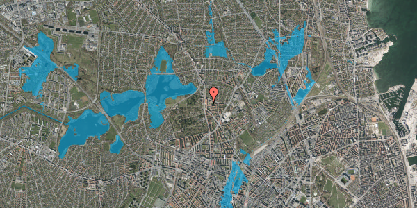 Oversvømmelsesrisiko fra vandløb på Vilhelm Birkedals Vej 7, 1. tv, 2400 København NV
