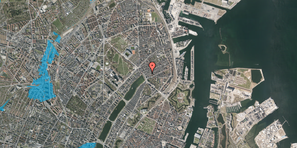 Oversvømmelsesrisiko fra vandløb på Willemoesgade 9, 1. th, 2100 København Ø