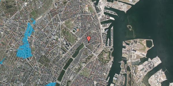 Oversvømmelsesrisiko fra vandløb på Willemoesgade 12, 3. th, 2100 København Ø